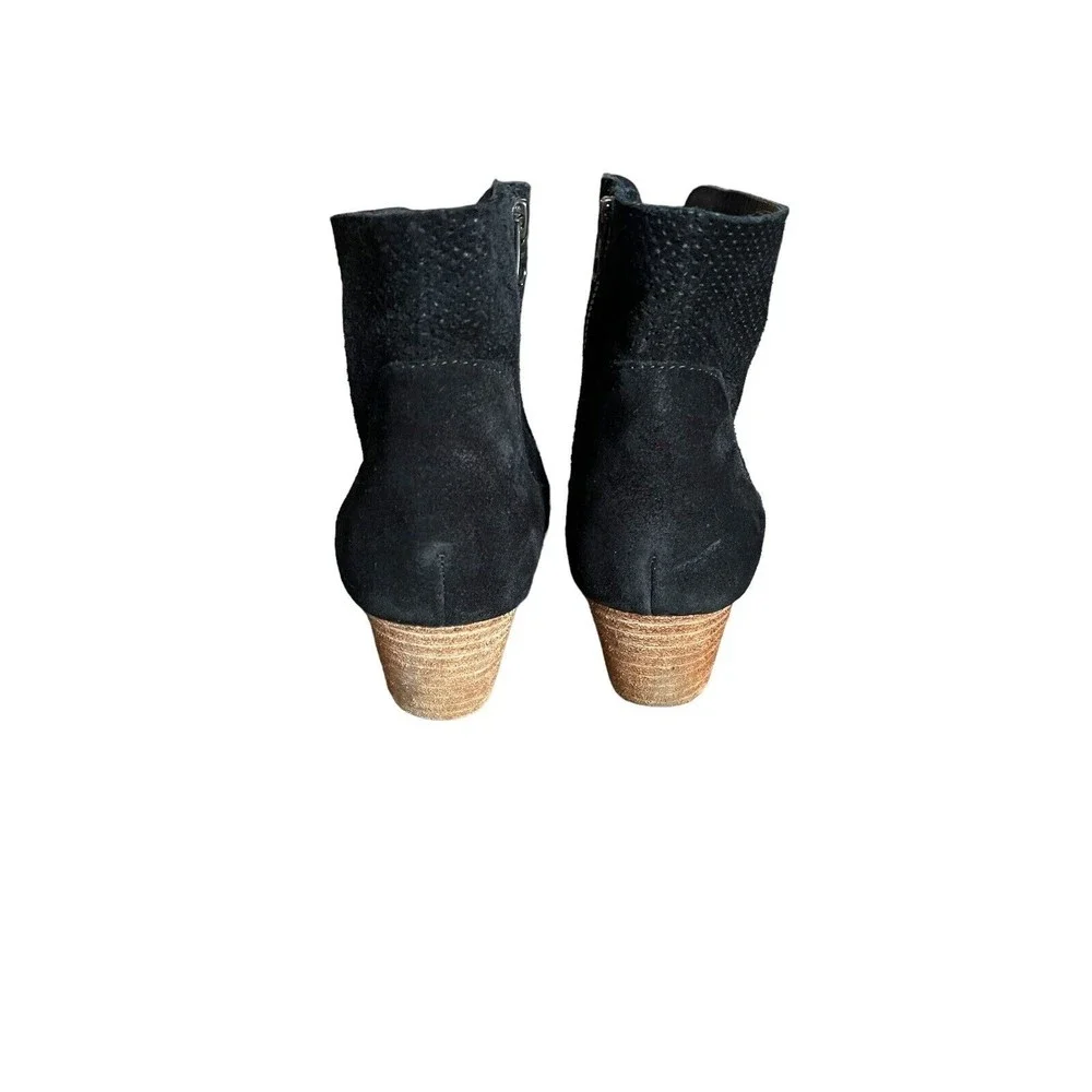 Kork-Ease Sherill Booties Ankle Boots Heels Suede Leather Zip Black Womens 9 - Picture 7 of 11